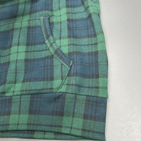 Polo Ralph Lauren Pullover Sherpa Hoodie Plaid Green Men’s Medium 5986 - Picture 6 of 10